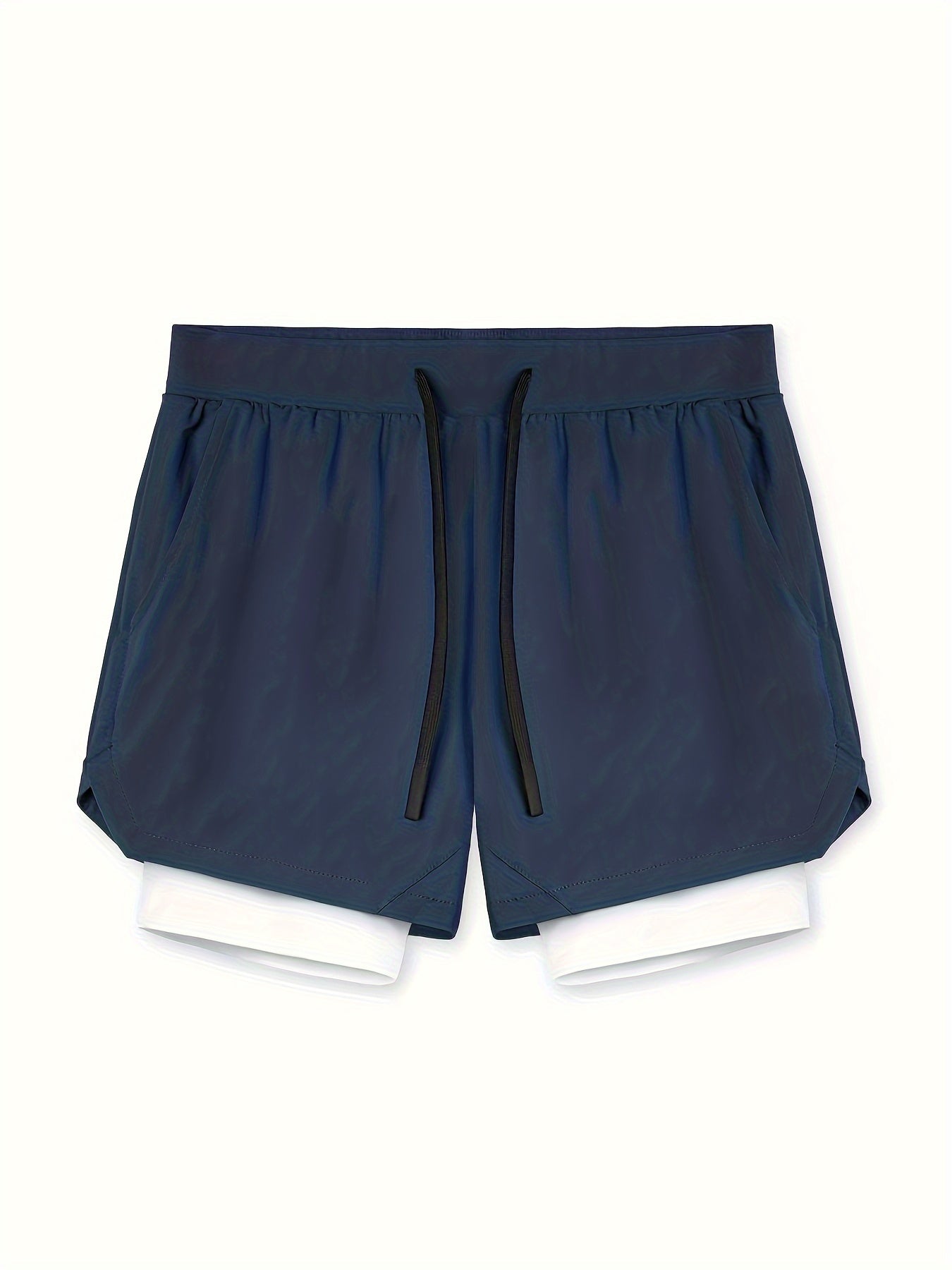 Men's Double Layer Sports Shorts with Pocket