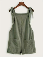 Patch Pocket Jumpsuit Casual Loose Fit Spring Summer Women's Clothing