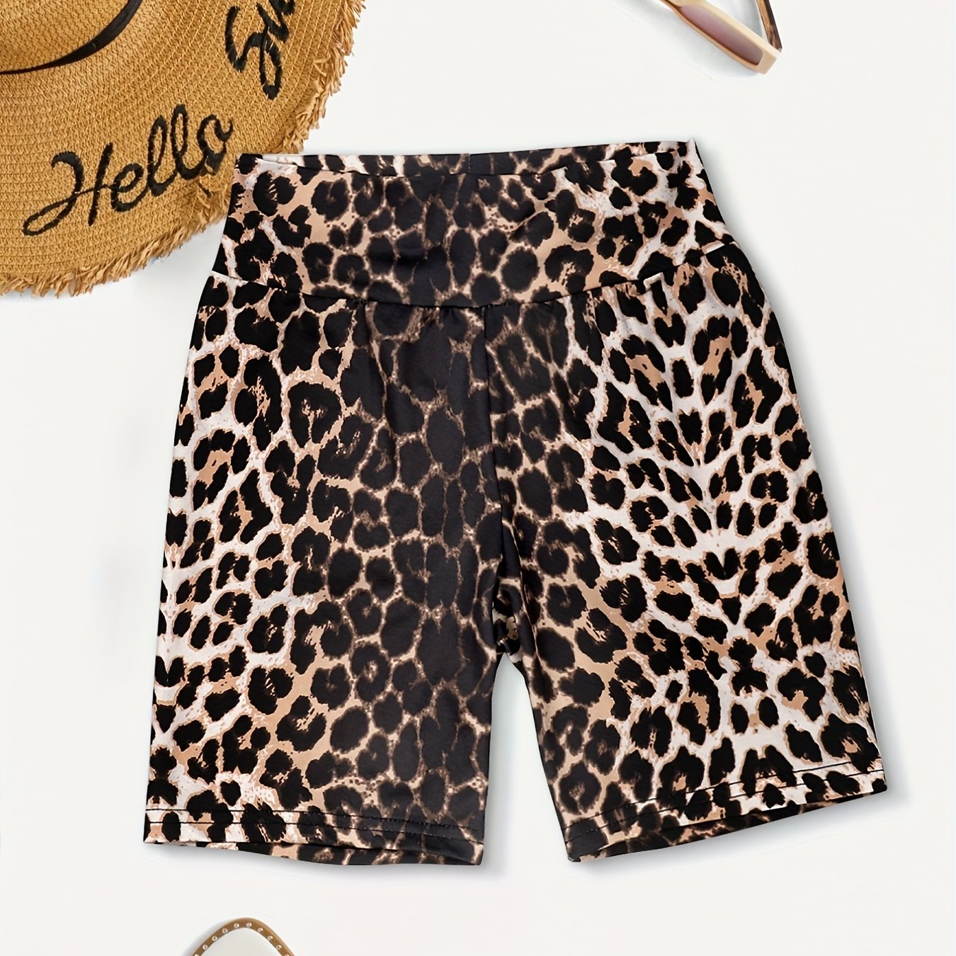 Kid Girls Animal Printed High Rise Butter Biker Shorts Yoga Shorts Outwear Short