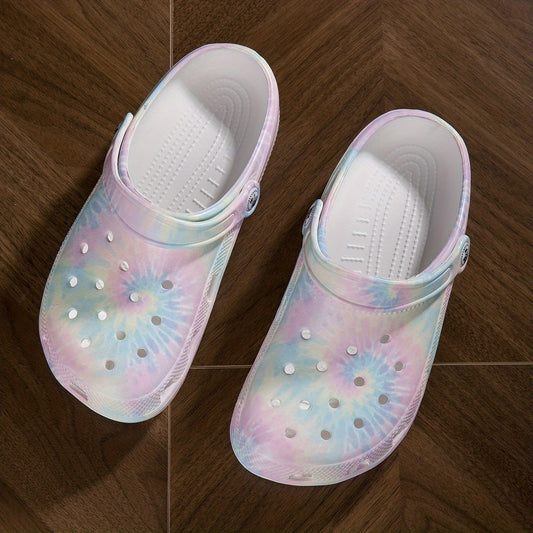 Women's Tie Dye Clogs Lightweight Soft Sole Garden Shoes