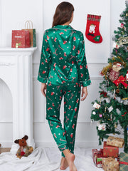 Christmas Socks Pajama Set Long Sleeve Top & Pants Women's Sleepwear
