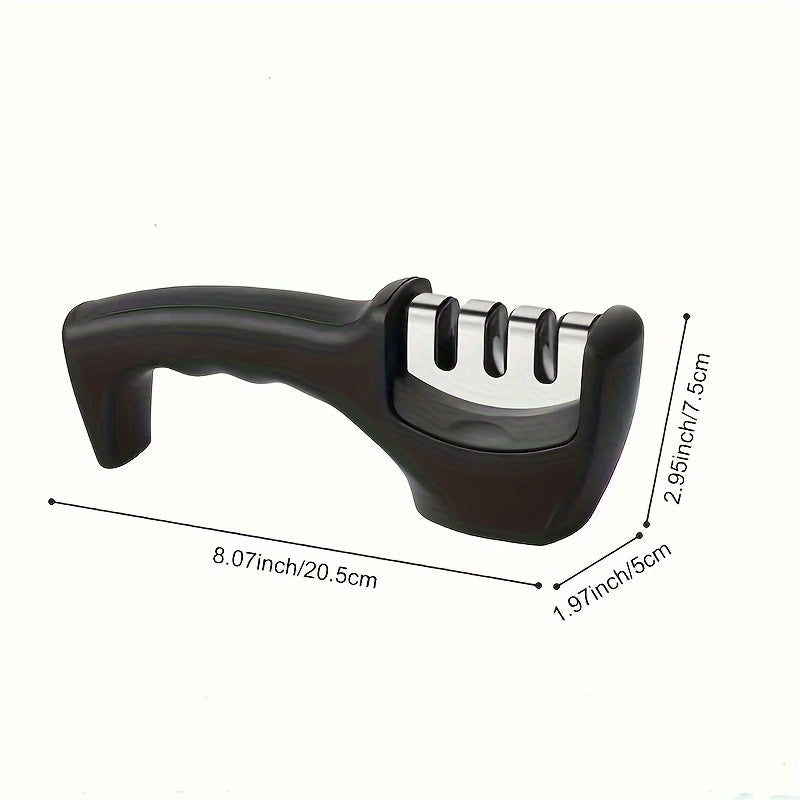 Portable 3 Section Kitchen Scissor Sharpener for Outdoor Camping Cooking