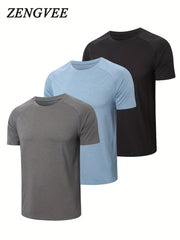 3 Pack Men's Solid Short Sleeve T-shirts