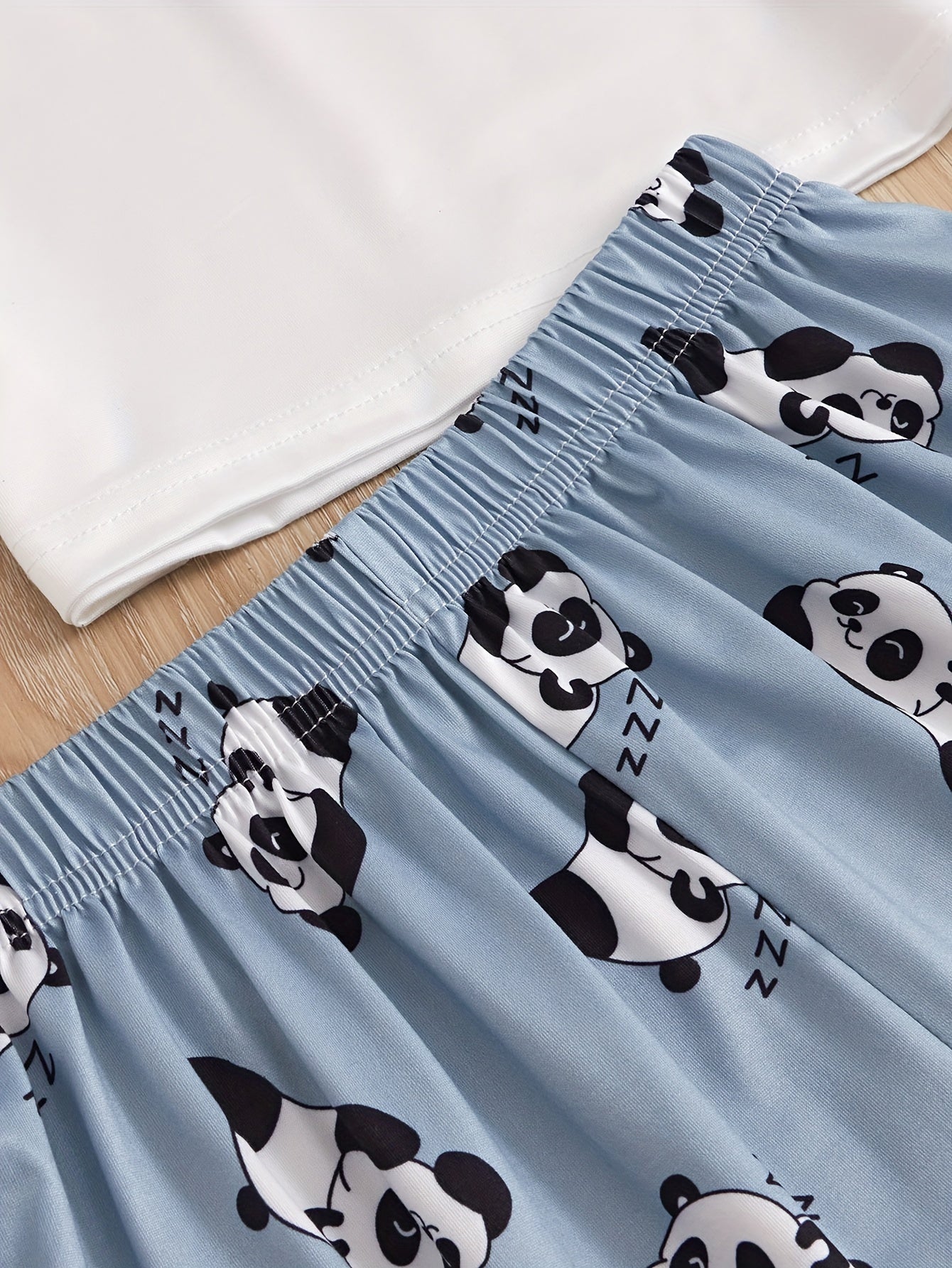 Panda Print Pajamas Set Short Sleeve - Women's Sleepwear