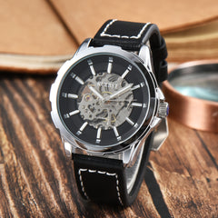 KUERST Teenager's Watch Men's Automatic Mechanical Watch Classic Hollow Luminous