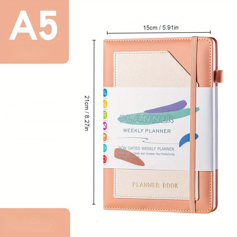 A5 Undated Plan Notebook for Time Management and Goal Achievement