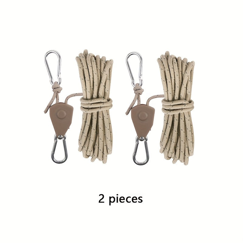 2pcs Outdoor Windproof Ropes with D-shaped Buckle