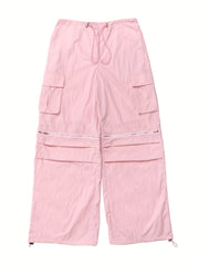 Loose Cargo Pants with Zip Pocket - Street Style
