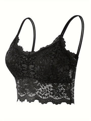 Lace Wireless Bra with Scalloped Trim