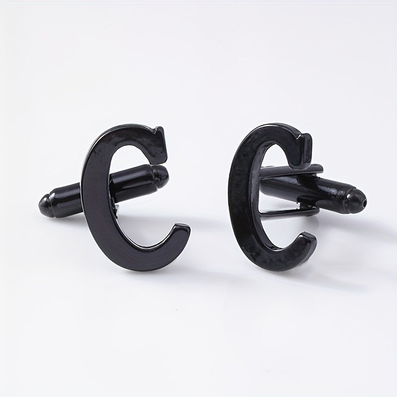 Alloy Cufflinks For Men With Shirts - A-Z English Letters