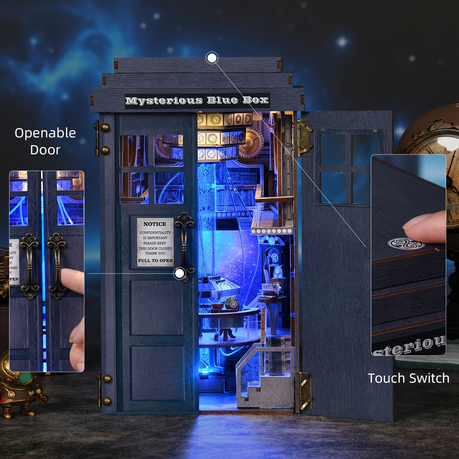 DIY Dollhouse 3D Bookshelf Magic Travel Time Tunnel Kit