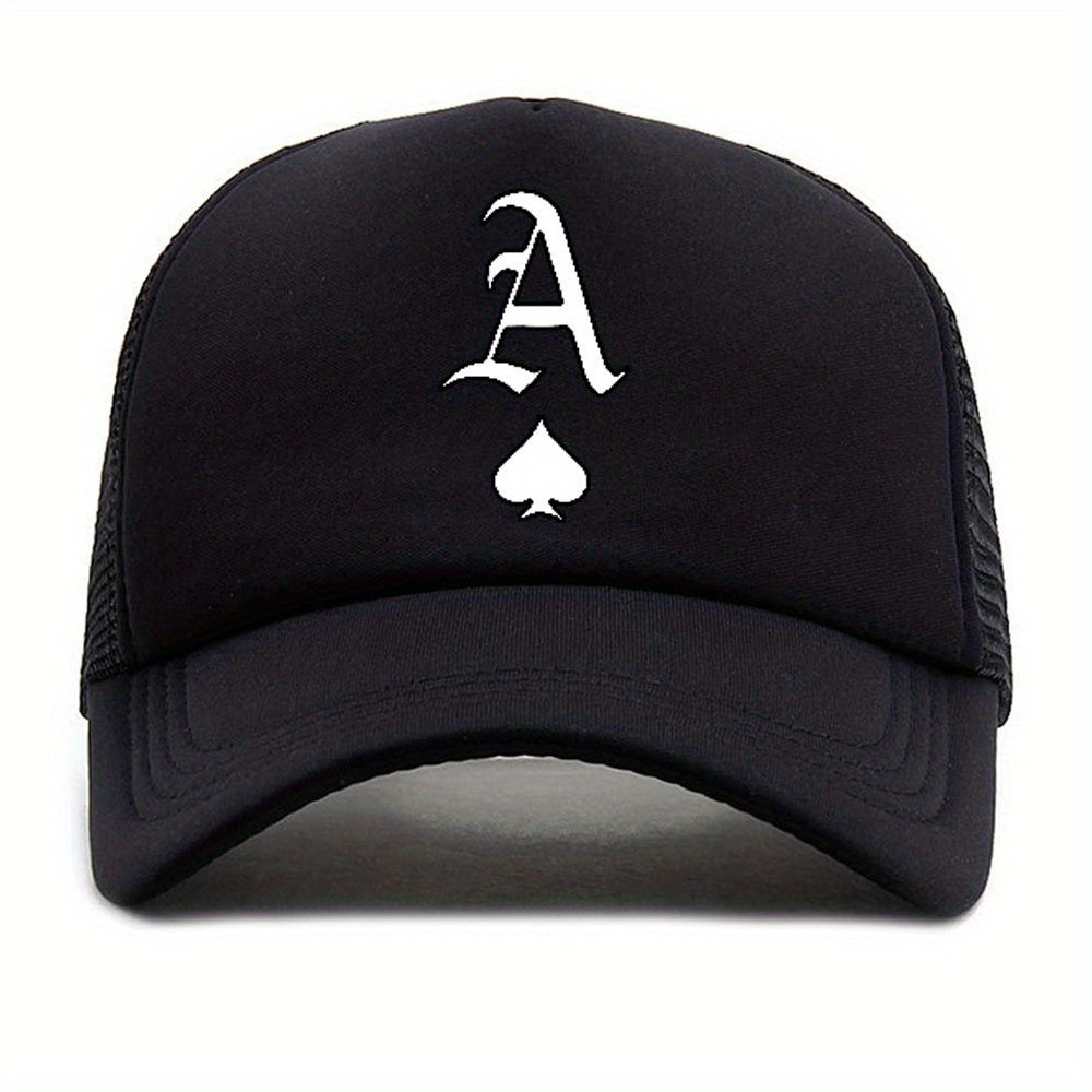 Unisex Sunshade Breathable Baseball Cap With Ace Of Spades Pattern