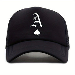 Unisex Sunshade Breathable Baseball Cap With Ace Of Spades Pattern