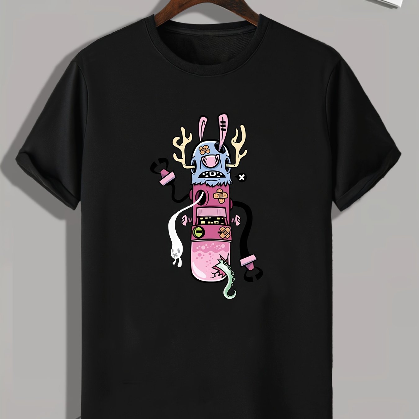 Anime Cartoon Print Men's Graphic T shirt Casual Comfy Tees For Summer