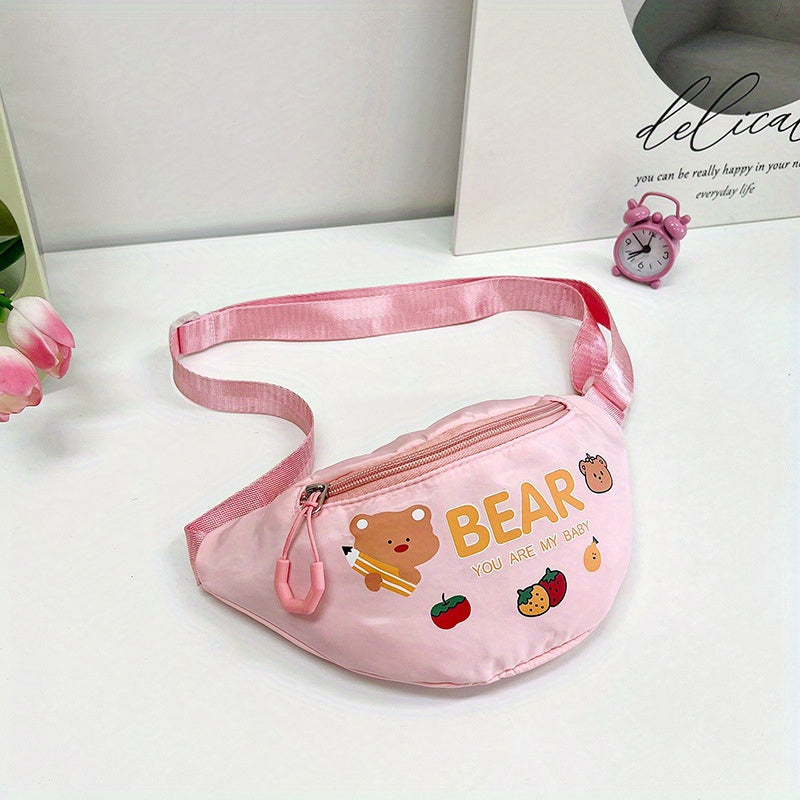 Cartoon Bear Graphic Chest Bag Messenger Bag Lightweight Waist Bag
