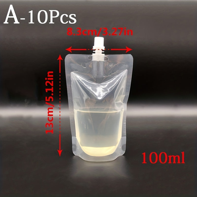 Plastic Stand Up Drink Bag Transparent Nozzle Bag Sealing Storage Bags