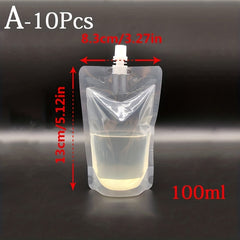 Plastic Stand Up Drink Bag Transparent Nozzle Bag Sealing Storage Bags