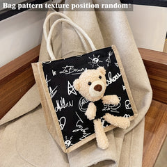Bear Tote Canvas Cartoon Handbag Bag Shopping Bag