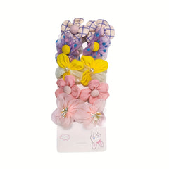 10pcs Flower Elastic Hair Tie Hair Accessories For Kids