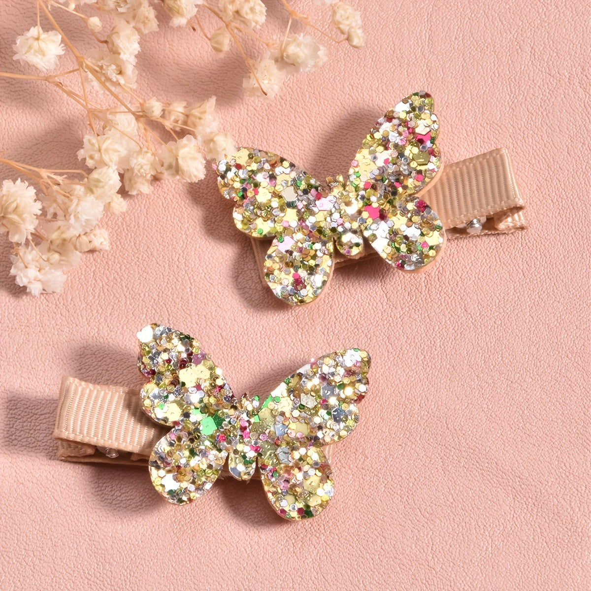 Girls Glitter Butterfly Hair Clip Set - Party Princess Hair Accessories