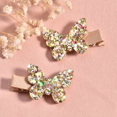 Girls Glitter Butterfly Hair Clip Set - Party Princess Hair Accessories