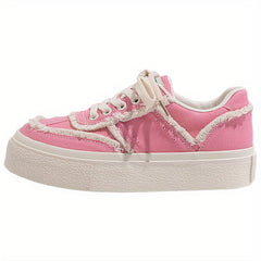 Women's Lace-up Canvas Shoes Thick Sole Casual Board Shoes
