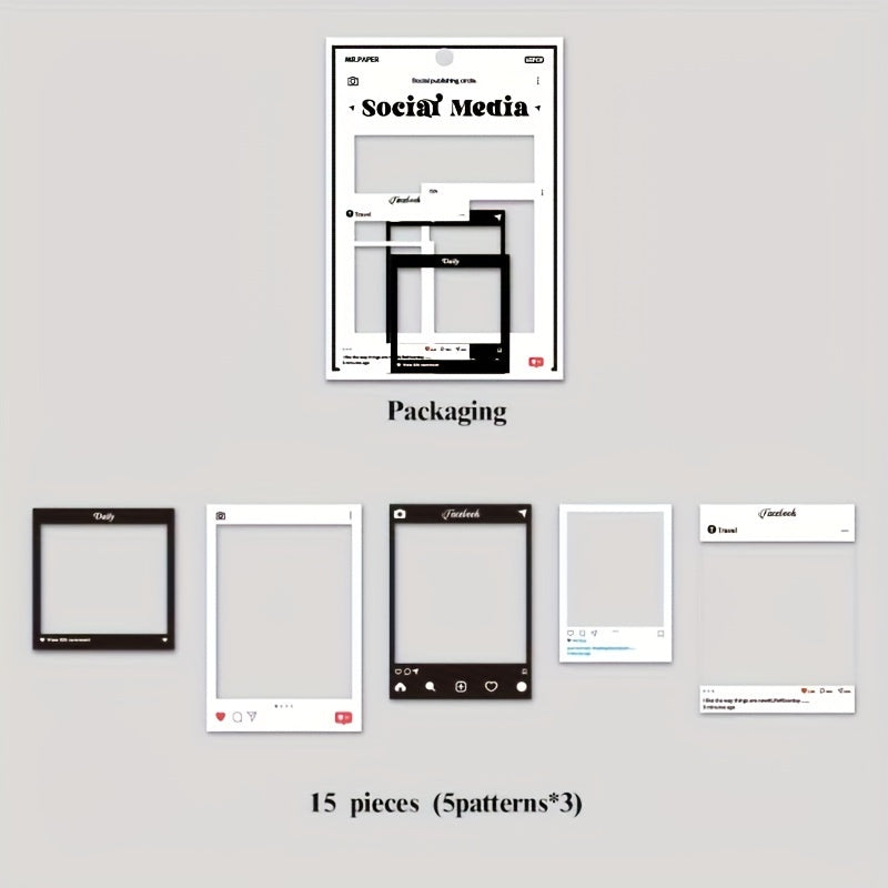 15pcs Large Retro Film Border Journal Stickers Pack