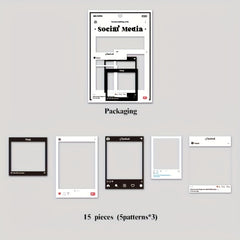 15pcs Large Retro Film Border Journal Stickers Pack