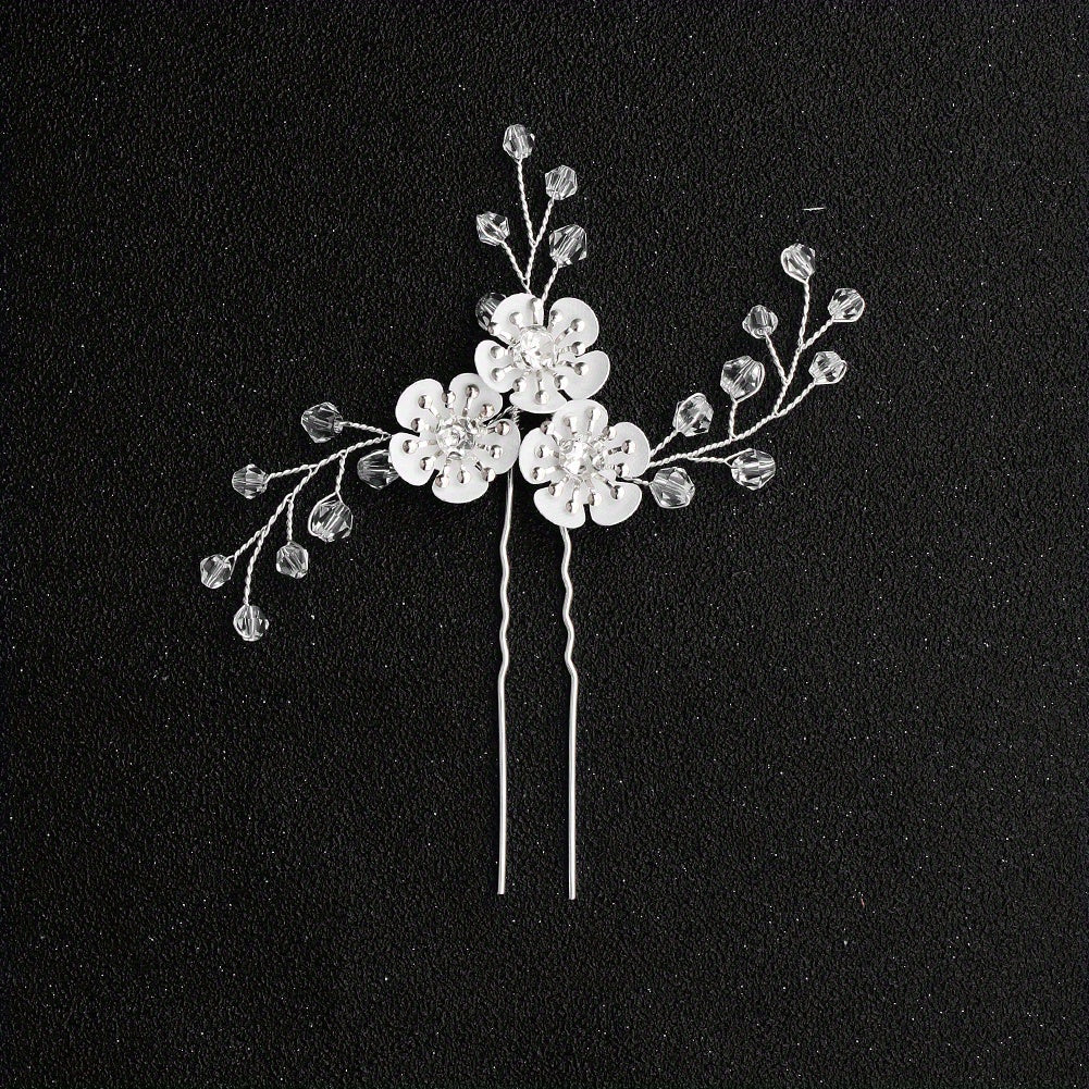 Crystal Flower Beaded Hairpin Bridal Wedding Party Favor Decorations