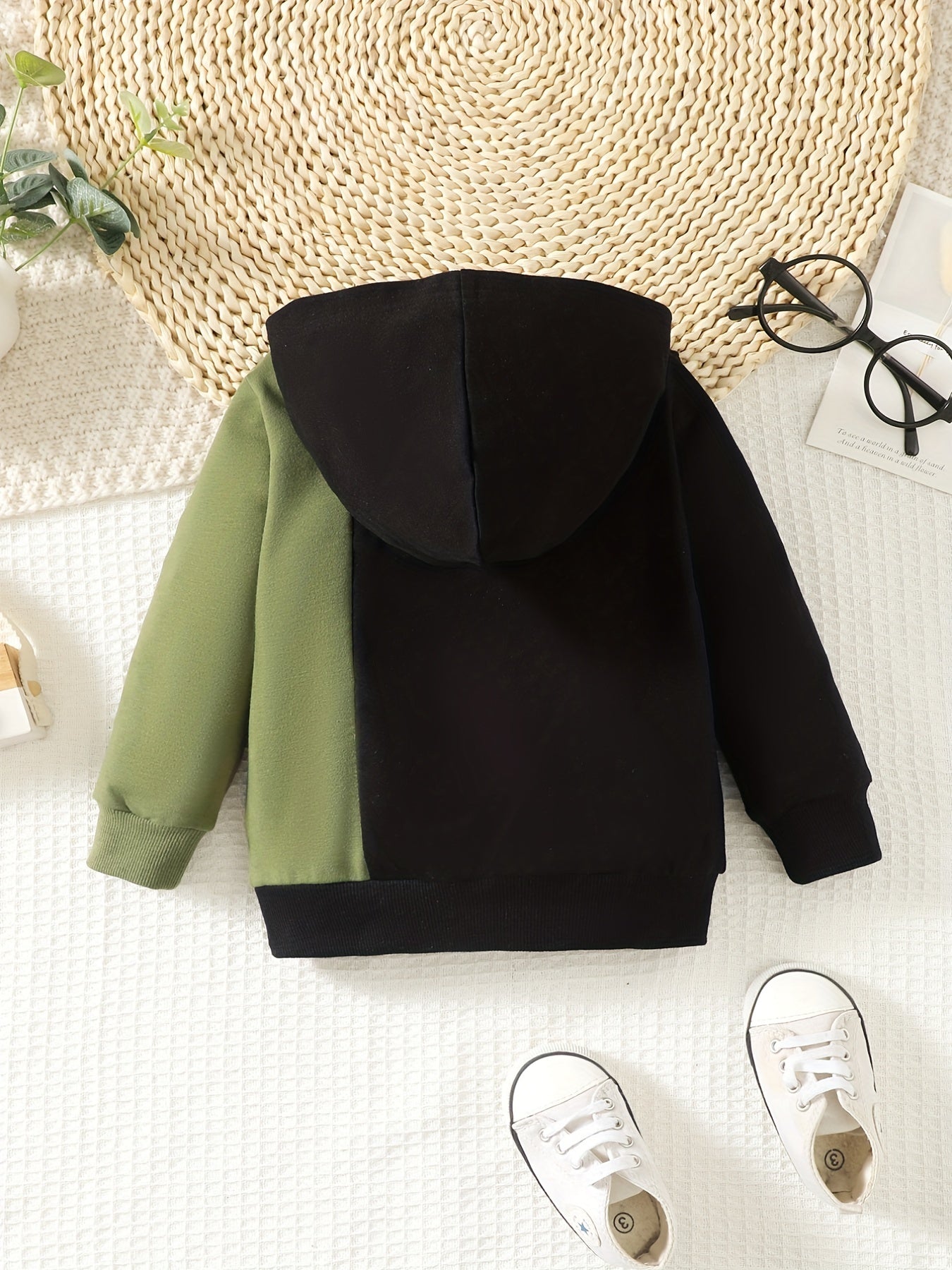 Baby Boys Letter Print Hooded Sweatshirt for Spring/Autumn