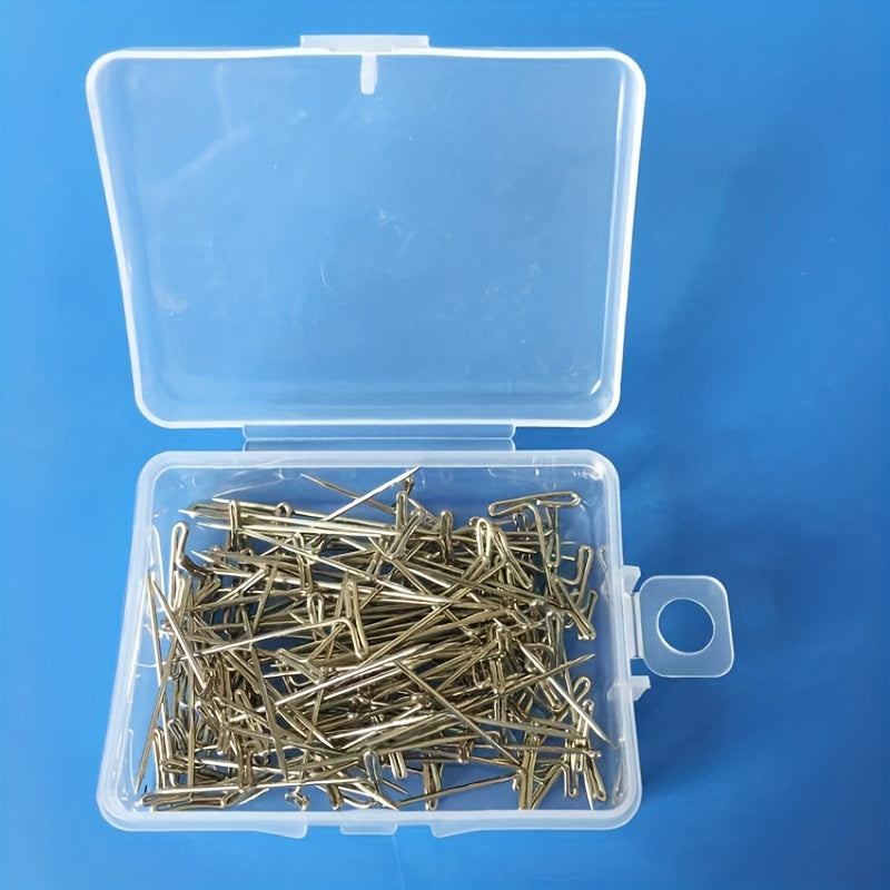 50pcs Stainless Steel Wig T Pins 5.08cm with Plastic Box