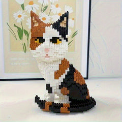 Psc Adorable Pet Cat Building Block Model Office And Home Decorative Item