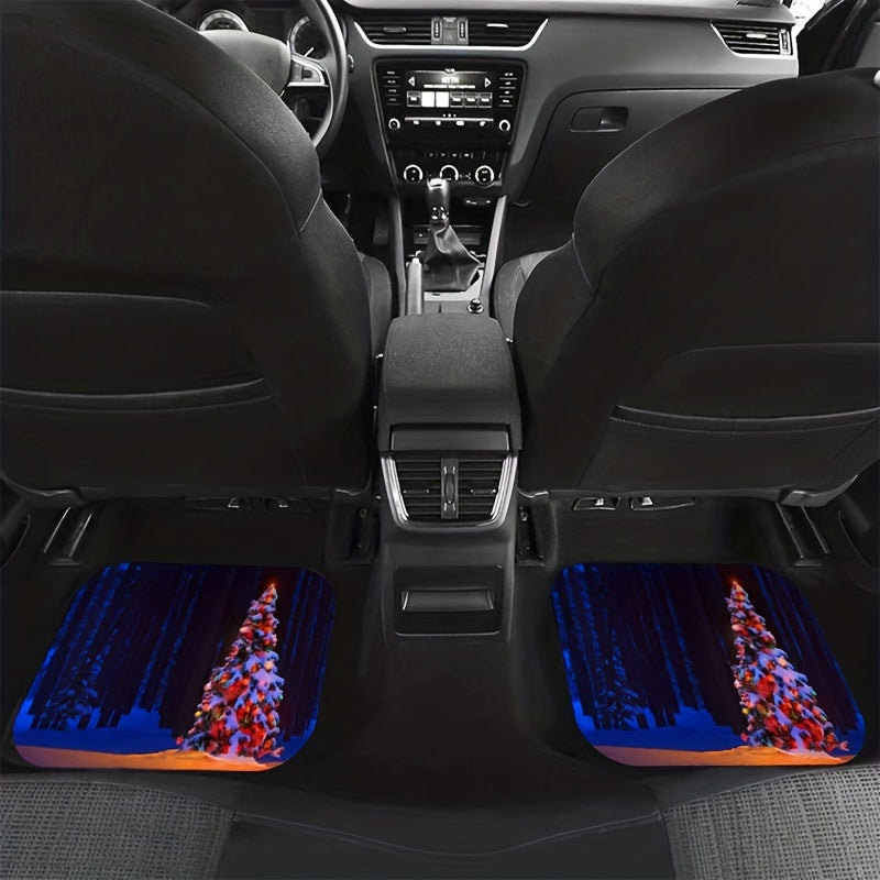 Christmas Trees Pattern Car Seat Covers Set