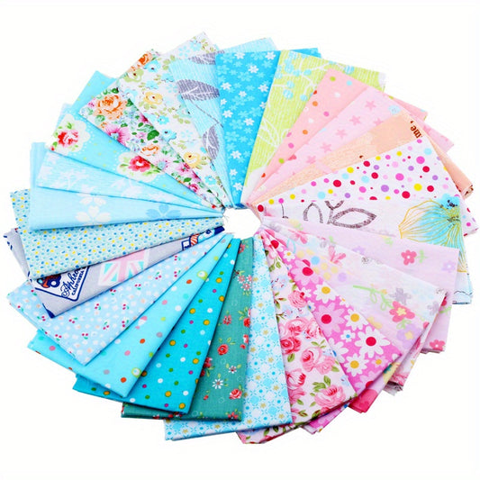 25pcs Random Patchwork DIY Quilted Fabric Set for Clothing and Home Decor