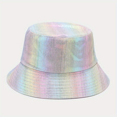 Hip Hop Laser Bucket Hat PU Leather Waterproof Basin Hat
