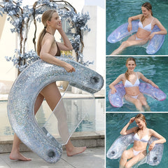 Summer U-Shaped Inflatable Water Bed with Net Seat