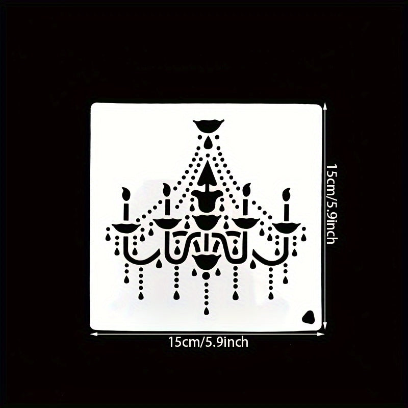 Ceiling Lamp Stencil for Painting Card Paper Wall Decor DIY Craft Projects