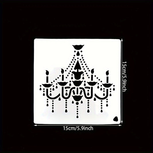 Ceiling Lamp Stencil for Painting Card Paper Wall Decor DIY Craft Projects