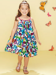 Toddler Girls Spaghetti Strap Rainbow Print Dress Baby Kids Clothes Summer