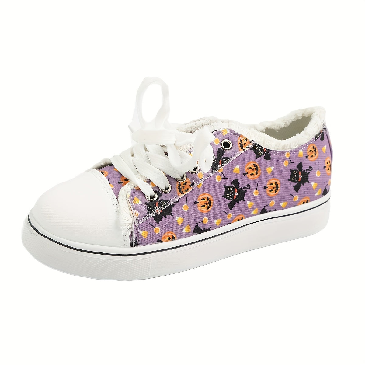 Women's Halloween Print Sneakers Low Top Flat Shoes