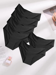6pcs Seamless Solid Bikini Panties Women's Lingerie