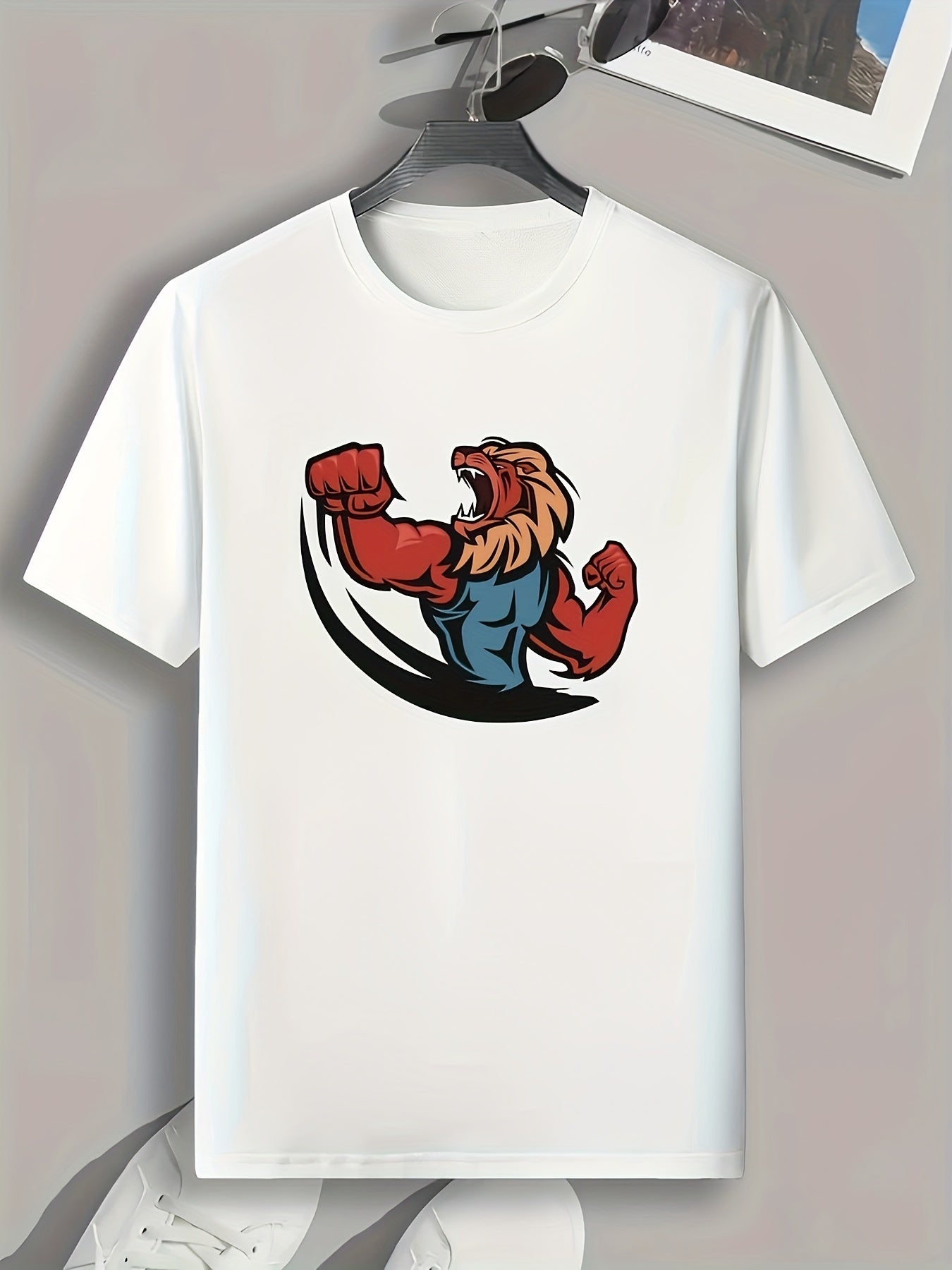 Lion Print Men's Graphic T shirt Casual Tees For Summer
