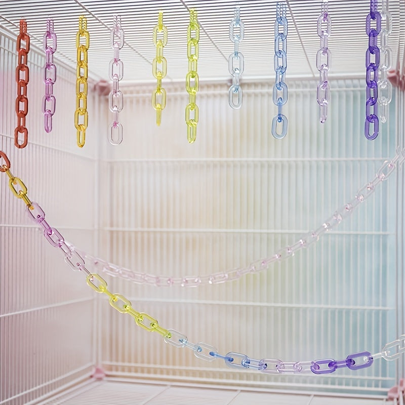 Rainbow Climbing Rope & Chain Links Swing Toy for Birds & Parrots