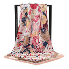 Women's Colorful Floral Square Scarf Warm Shawl