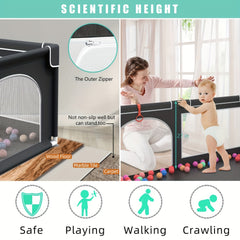 BAIYI Baby Playpen For Toddler Safe Large Play Yard Baby Gate