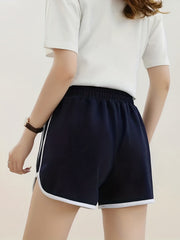 Women's Block Shorts Casual Elastic Loose Summer Beach Yoga Shorts