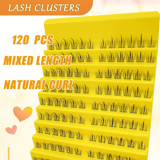 120pcs Smooth Faux Mink False Eyelashes DIY All Match Cluster
