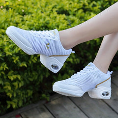 Arch Support Non Slip Dance Shoes Flying Woven Air Cushion