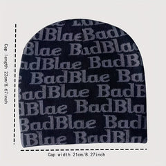 Stylish Windproof Knit Beanie Hat Letter Embroidery Warm Ski Cold Hat