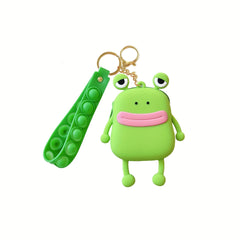 1pc Frog Shape Coin Purse Soft Silicone Bag Funny Strap
